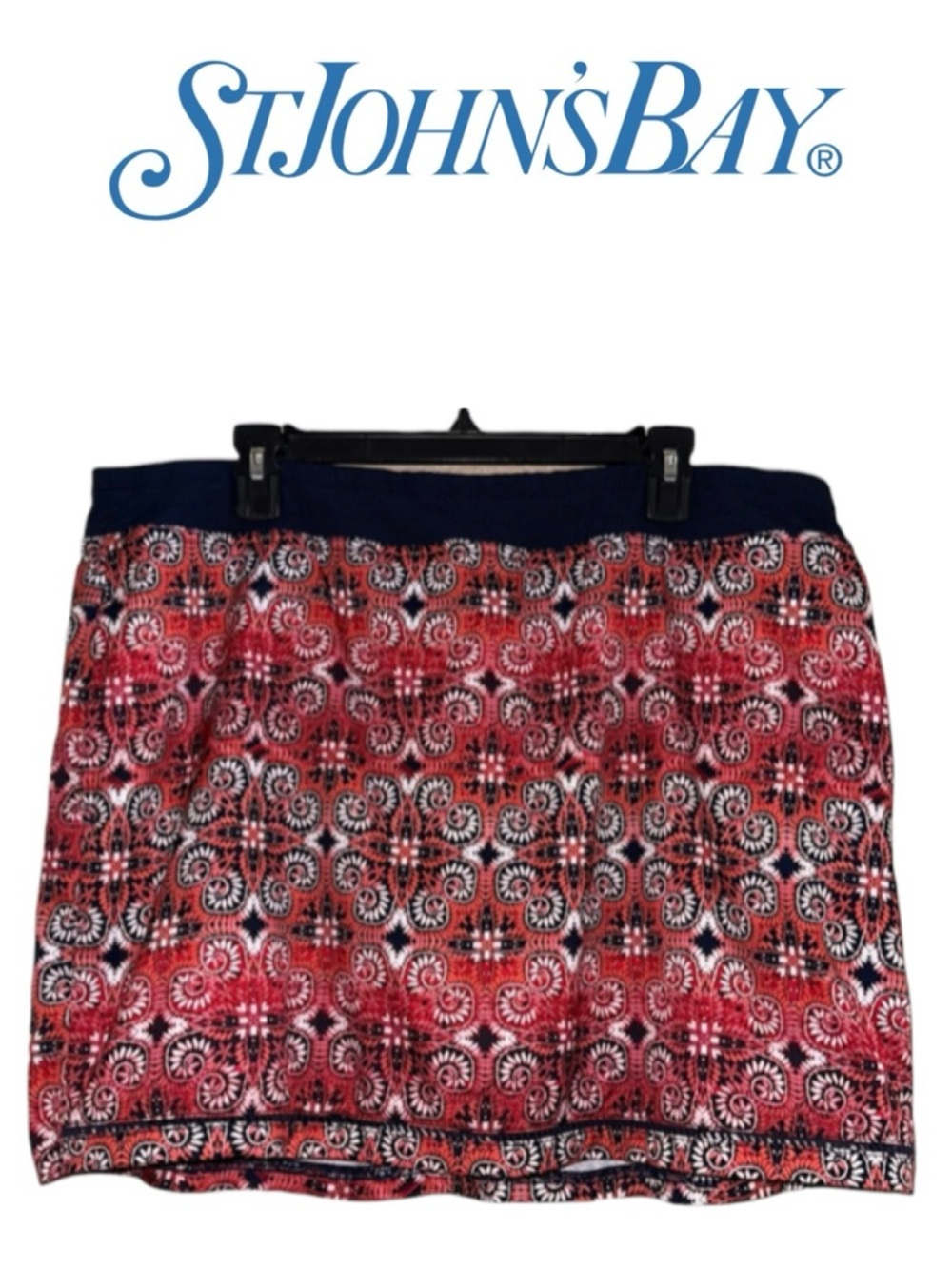 ST. JOHN'S BAY Active Pattern Performance Skirt Built-in Shorts Stretch Women XL
